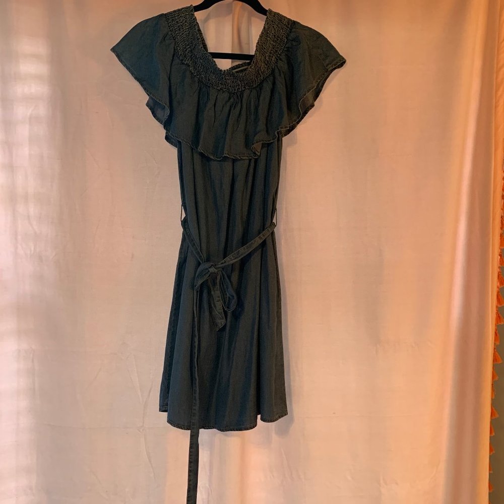 Jean Off the Shoulder Dress